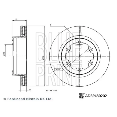 Brzdový kotúč BLUE PRINT ADBP430202