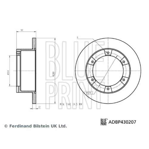 Brzdový kotúč BLUE PRINT ADBP430207