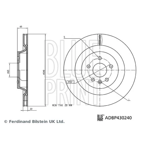 Brzdový kotúč BLUE PRINT ADBP430240