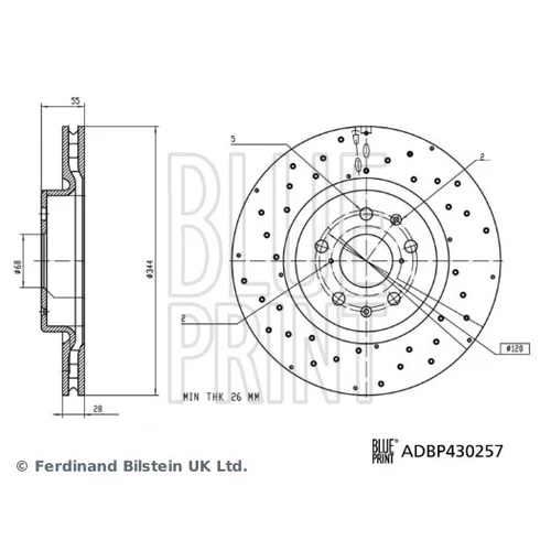 Brzdový kotúč BLUE PRINT ADBP430257