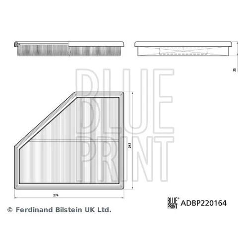 Vzduchový filter ADBP220164 (BLUE PRINT) - obr. 2