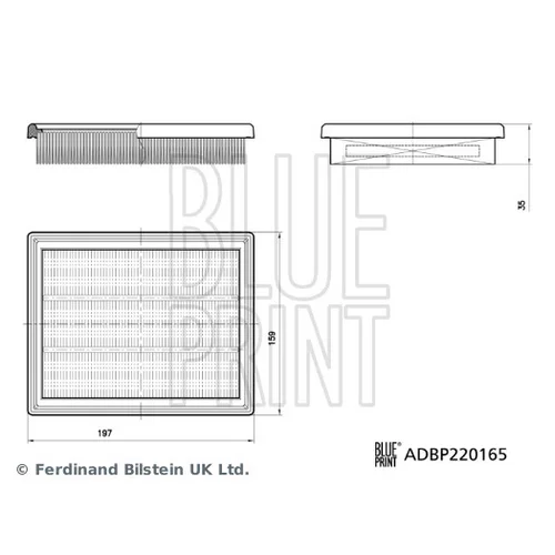 Vzduchový filter ADBP220165 (BLUE PRINT) - obr. 2