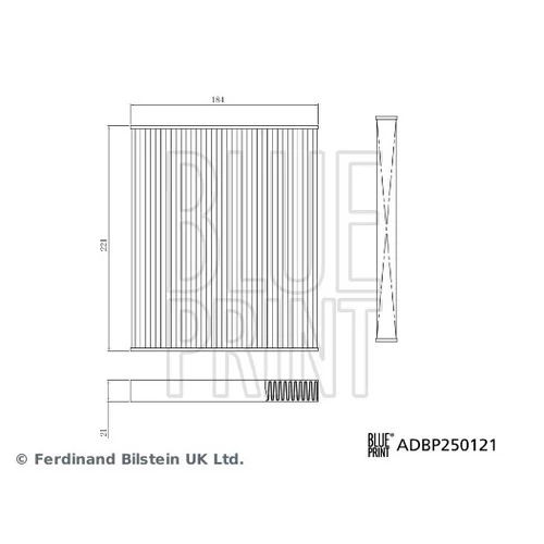 Filter vnútorného priestoru BLUE PRINT ADBP250121