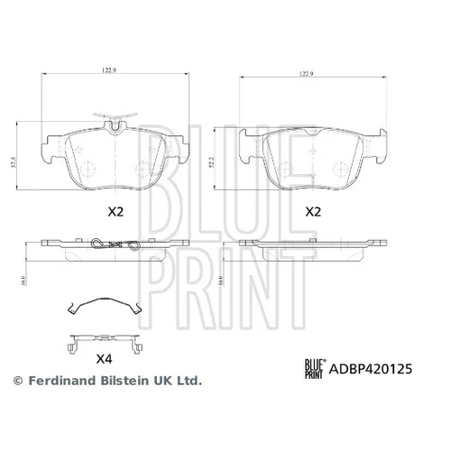 Sada brzdových platničiek kotúčovej brzdy ADBP420125 (BLUE PRINT) - obr. 1