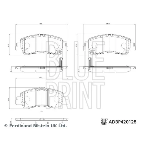 Sada brzdových platničiek kotúčovej brzdy ADBP420128 (BLUE PRINT) - obr. 1