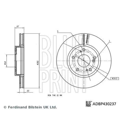 Brzdový kotúč BLUE PRINT ADBP430237