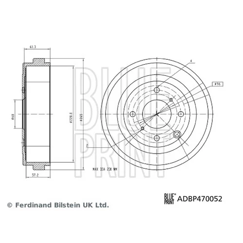 Brzdový bubon BLUE PRINT ADBP470052
