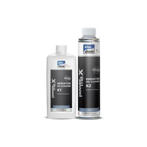 Preplach chladiča motora BLUECHEM RADIATOR OIL CLEANER K1 + K 1L+1L