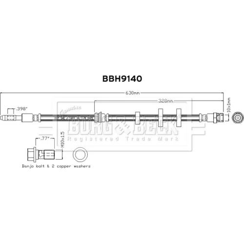 Brzdová hadica BORG & BECK BBH9140