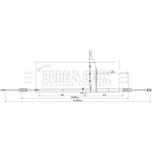 Ťažné lanko parkovacej brzdy BKB3898 (BORG & BECK) - obr. 1