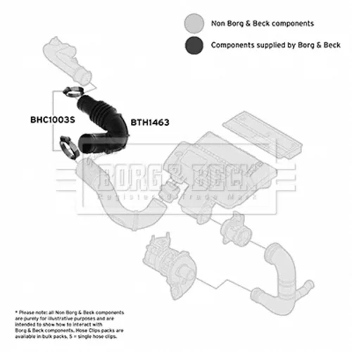 Nasávacia hadica, Vzduchový filter BTH1463 (BORG & BECK) - obr. 1