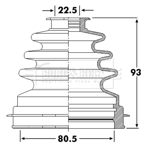 Manžeta hnacieho hriadeľa - opravná sada BCB6260 (BORG & BECK) - obr. 1