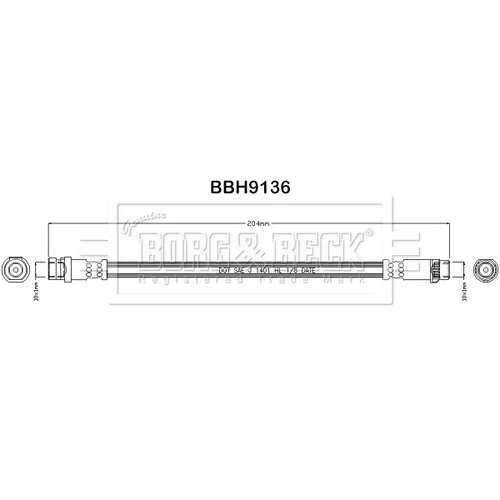 Brzdová hadica BORG & BECK BBH9136