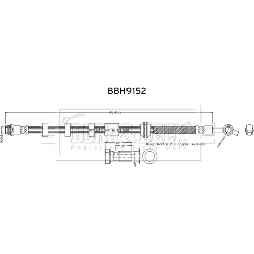 Brzdová hadica BORG & BECK BBH9152