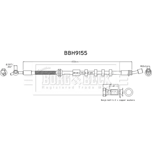 Brzdová hadica BORG & BECK BBH9155