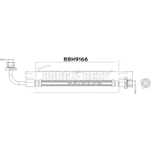 Brzdová hadica BORG & BECK BBH9166