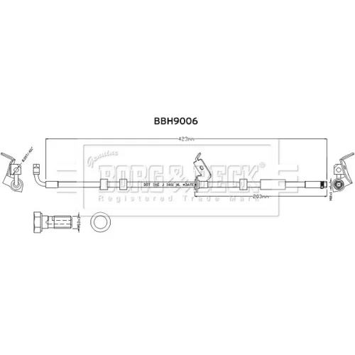 Brzdová hadica BORG & BECK BBH9006