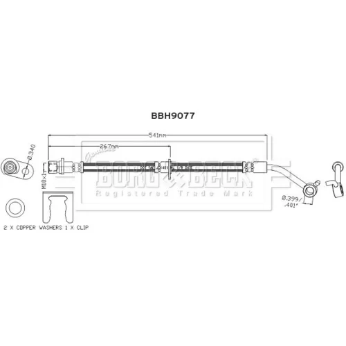 Brzdová hadica BORG & BECK BBH9077