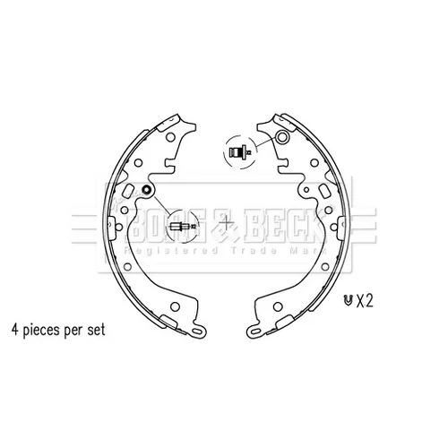 Sada brzdových čeľustí BORG & BECK BBS6706