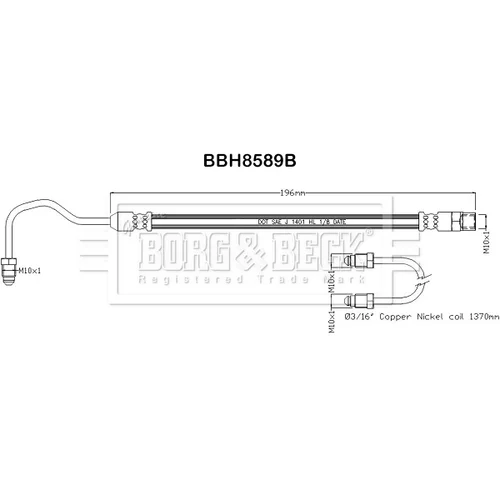 Brzdová hadica BORG & BECK BBH8589B