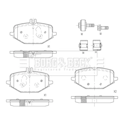 Sada brzdových platničiek kotúčovej brzdy BBP2874 (BORG & BECK)