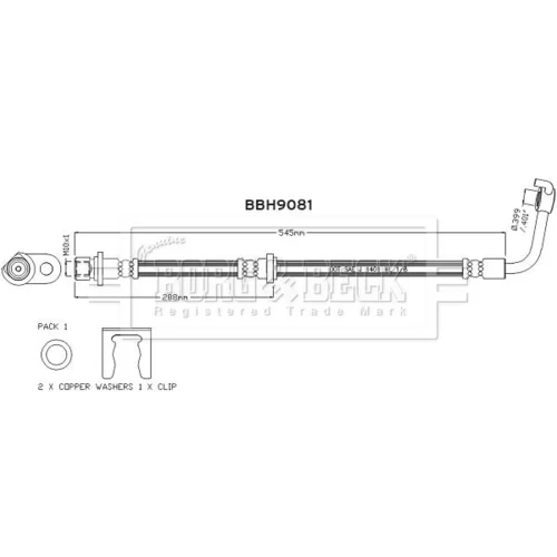 Brzdová hadica BORG & BECK BBH9081