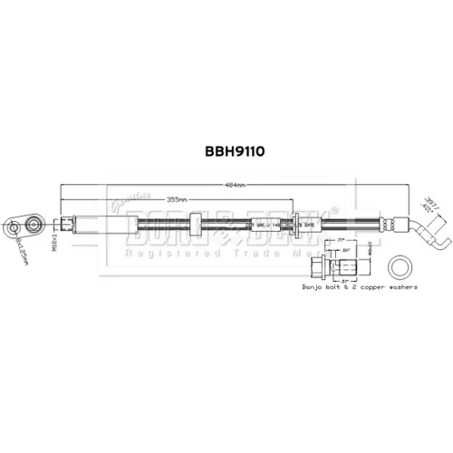 Brzdová hadica BORG & BECK BBH9110