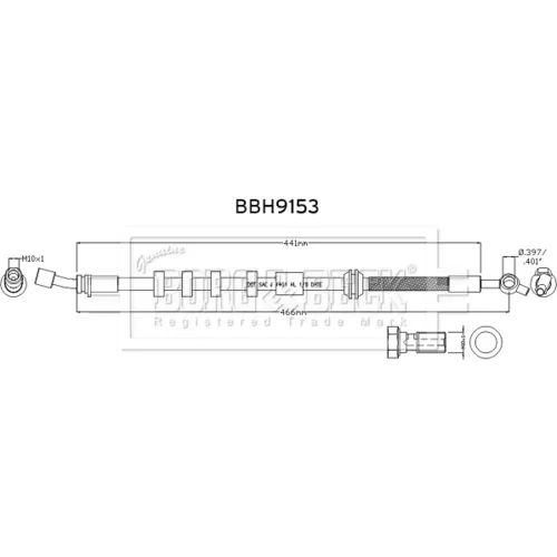 Brzdová hadica BORG & BECK BBH9153