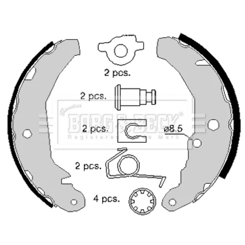 Sada brzdových čeľustí BBS6157 (BORG & BECK) - obr. 1
