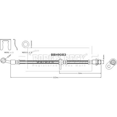 Brzdová hadica BORG & BECK BBH9083