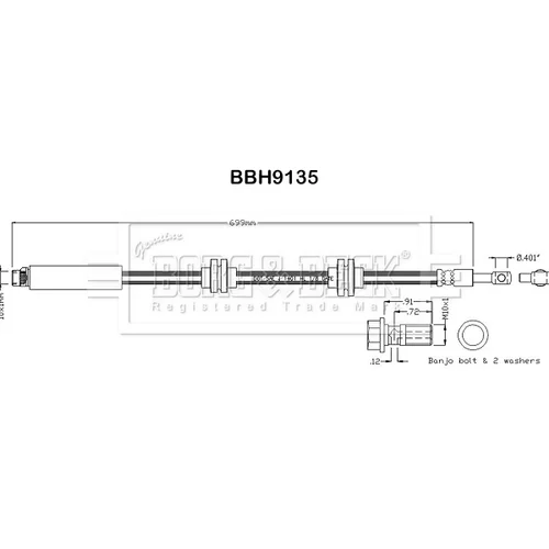 Brzdová hadica BORG & BECK BBH9135