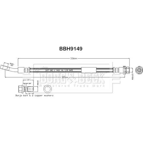 Brzdová hadica BORG & BECK BBH9149