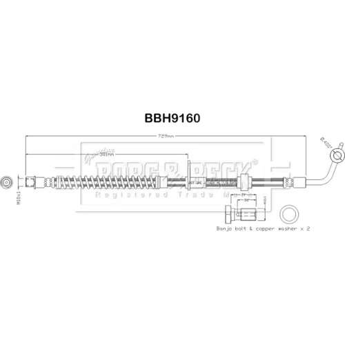 Brzdová hadica BORG & BECK BBH9160