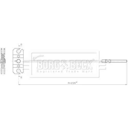 Ťažné lanko parkovacej brzdy BKB3901 (BORG & BECK) - obr. 2