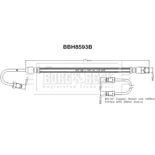 Brzdová hadica BORG & BECK BBH8593B