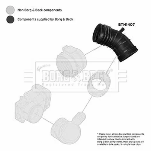 Nasávacia hadica, Vzduchový filter BTH1407 (BORG & BECK) - obr. 2