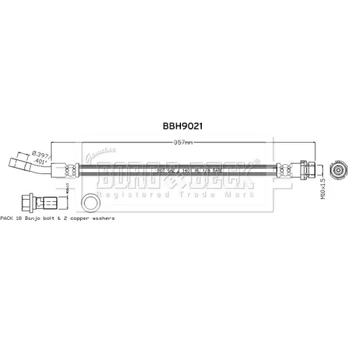 Brzdová hadica BORG & BECK BBH9021