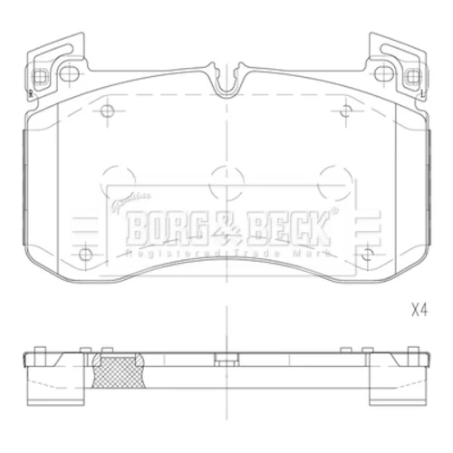 Sada brzdových platničiek kotúčovej brzdy BBP2890 (BORG & BECK) - obr. 1