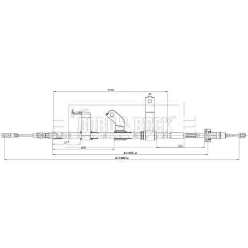 Ťažné lanko parkovacej brzdy BKB3902 (BORG & BECK) - obr. 1