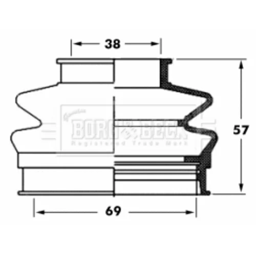 Manžeta hnacieho hriadeľa - opravná sada BCB6064 (BORG & BECK) - obr. 1