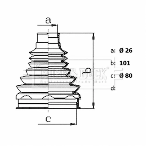Manžeta hnacieho hriadeľa - opravná sada BCB6442 (BORG & BECK) - obr. 1