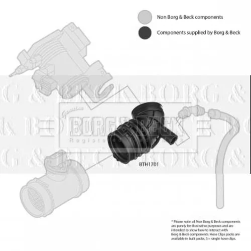 Nasávacia hadica, Vzduchový filter BTH1701 (BORG & BECK) - obr. 1
