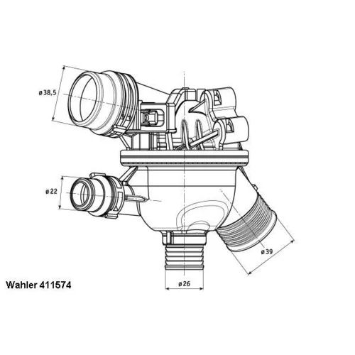 Termostat chladenia WAHLER 411574.102D