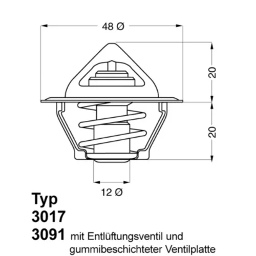 Termostat chladenia WAHLER 3091.92D