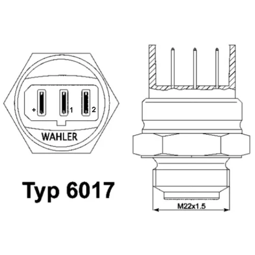 Teplotný spínač ventilátora chladenia 6017.95D /WAHLER/