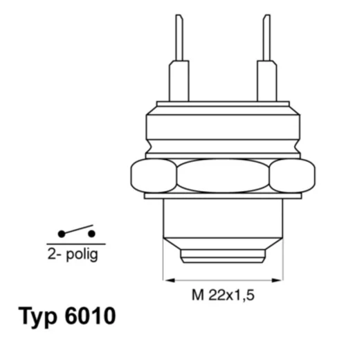 Teplotný spínač ventilátora chladenia WAHLER 6010.92D