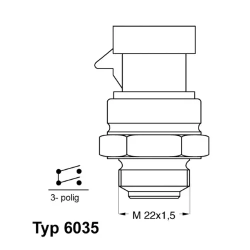 Teplotný spínač ventilátora chladenia WAHLER 6035.92D