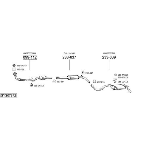 Výfukový systém SYS07872 /BOSAL/