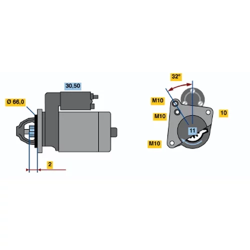 Štartér 0 001 108 180 /BOSCH/ - obr. 4
