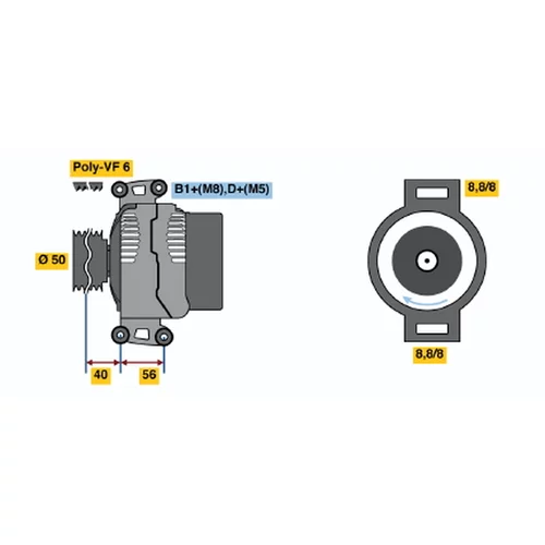 Alternátor BOSCH 0 124 615 019